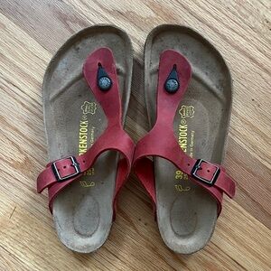 Birkenstock Red Thong Sandals